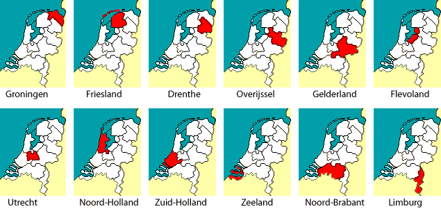 all the 12 Dutch provinces
